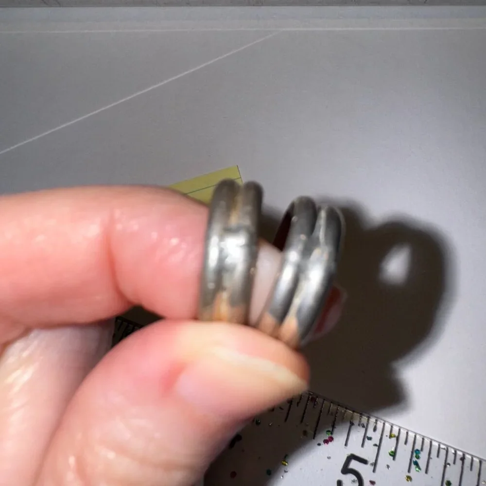 Sterling Silver Thick Double Band Ring, Size 2